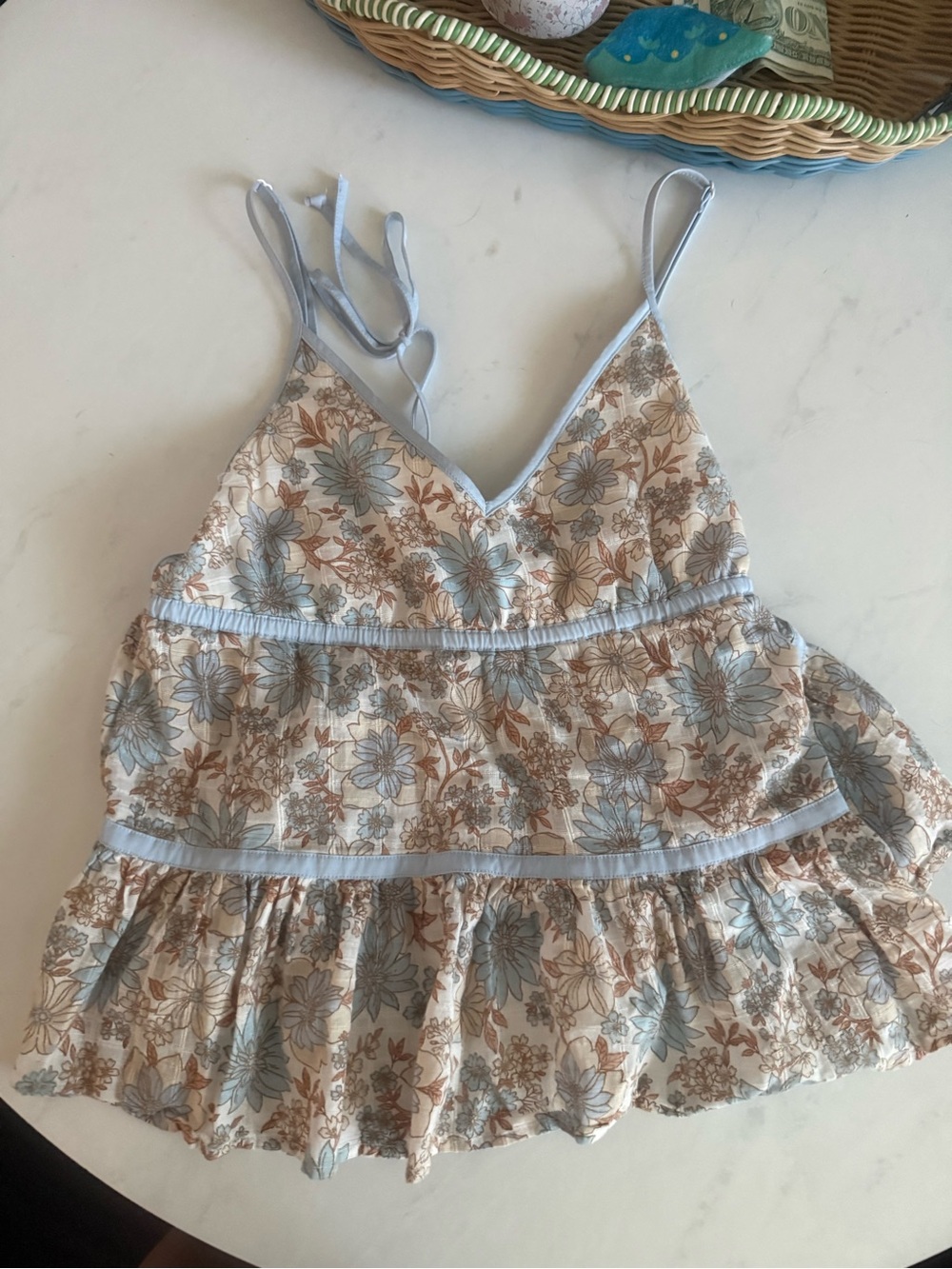 American Eagle Floral Babydoll Tank